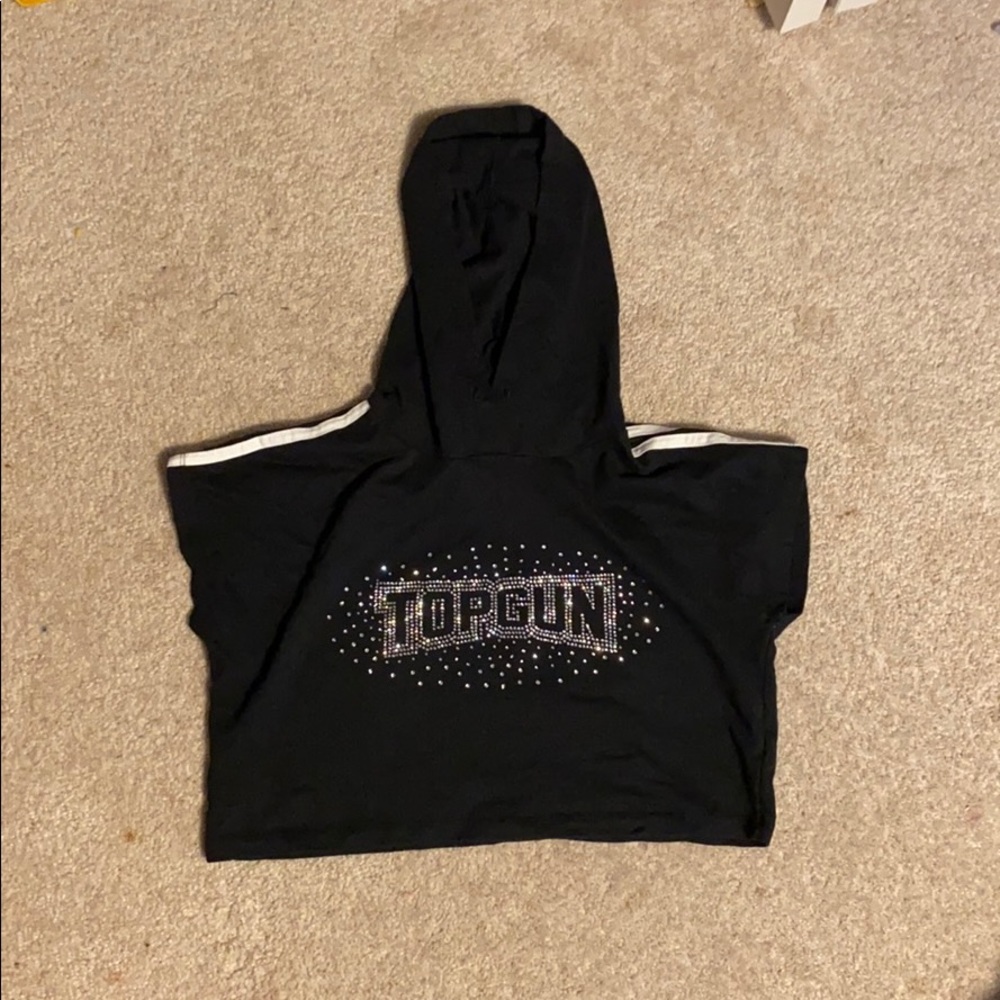 Top gun athletics crop top with hood